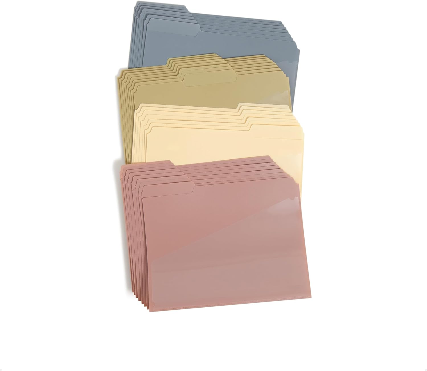 Smead Poly File Folders with Pockets, Folders for Documents, 1/3-Cut Tabs, File Folders Letter Size, Office Supplies, School Supplies (30, Dawn Colors)