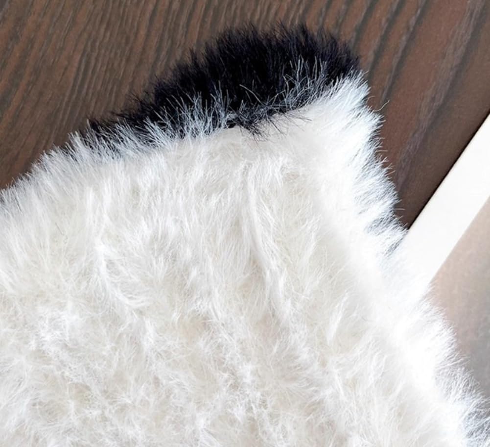 Women Winter Y2K Cute Cat Ears Hats Slouchy Plush Knitted Beanie Snow Ski Hat Fuzzy Warm Crochet Skull Cap 2026 - Image 6