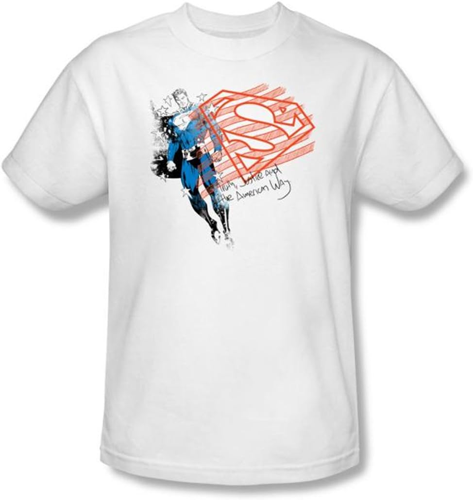 A&E Designs Superman Kids Shirt Super American Flag White Tee