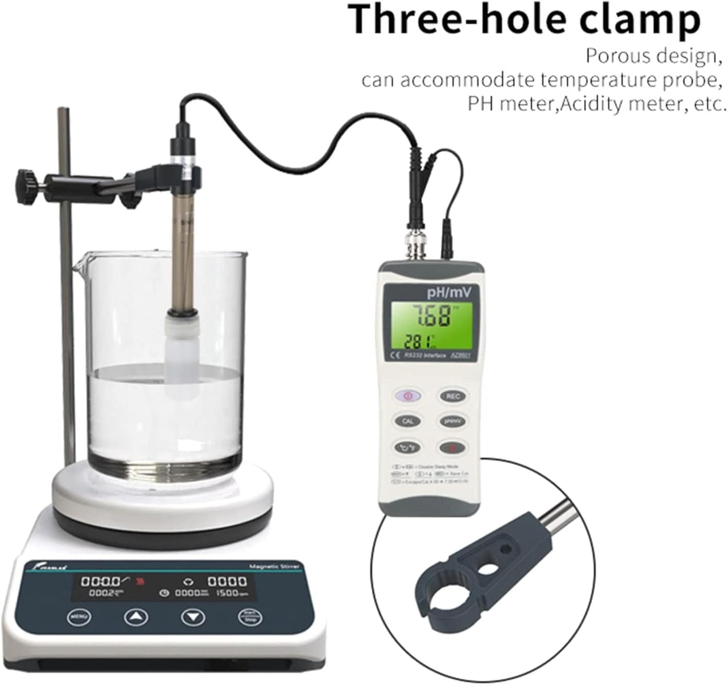 Laboratory Equipment 2L Magnetic Stirrer Hot Plate Mixer, Heating Mixer Hot Plate with Anti Disk, 50-1500 RPM, Over Temperature Protection, Timing Fun,