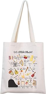 Music Teacher Alphabet Tote Bag Music Teacher Appreciation Gift Music Lover Gift End of Year Gift for Music Teacher (Handbag)
