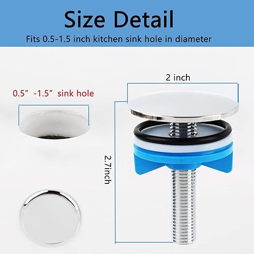 Miniatura 3 de Wilybeol Cubierta de latón para orificio de fregadero de cocina, 2 piezas, cubierta de grifo de 2 pulgadas para agujeros de fregadero de 0.5 a 1.5