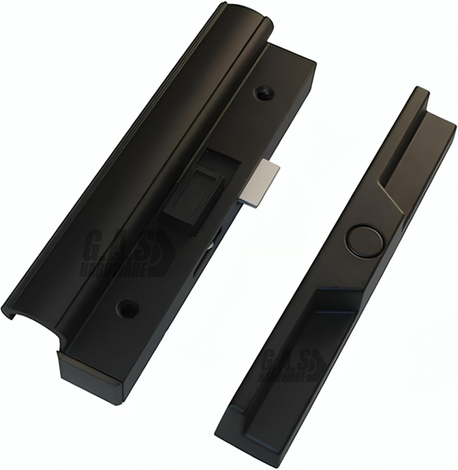 Sliding Patio Glass Door Black Handle Set Replacement with 4-7/8" Hole Spacing - Interior and Exterior Pull Handles with Screws - Fix and Repair Door Hardware