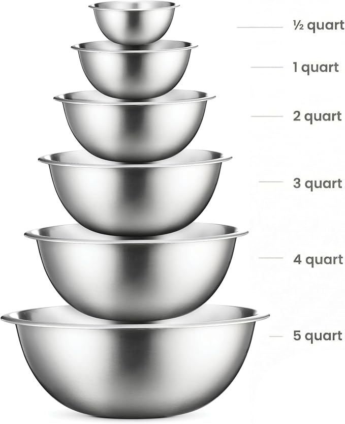 Set de 6 Tazones de Acero Inoxidable FineDine para Mezclar miniatura 3