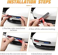 Vista 5 de AICEL 6 protectores de borde de puerta de automóvil, protector de borde de puerta lateral antiarañazos, adhesivo autoadhesivo anticolisión