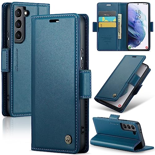 FCOZCKLOM Compatible with Samsung Galaxy S21 Plus Wallet Case with RFID Blocking Card Holder,Kickstand Flip Folio Leather Phone Case for Samsung Galaxy S21 Plus 6.7 inch (Blue)