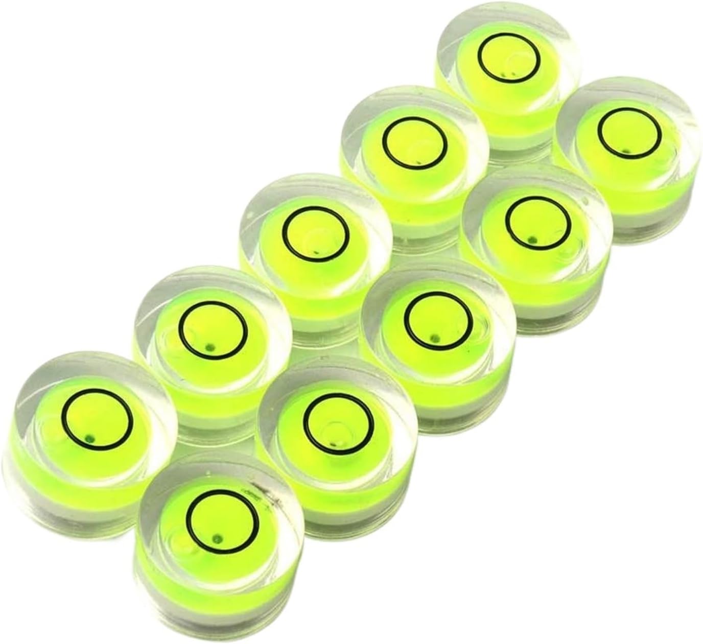 10Pcs 14x8mm Round Bubble Level Mini Spirit Level Bullseye Level Measurement Instrument Tools Stick-on Disc Bubble Level Circle