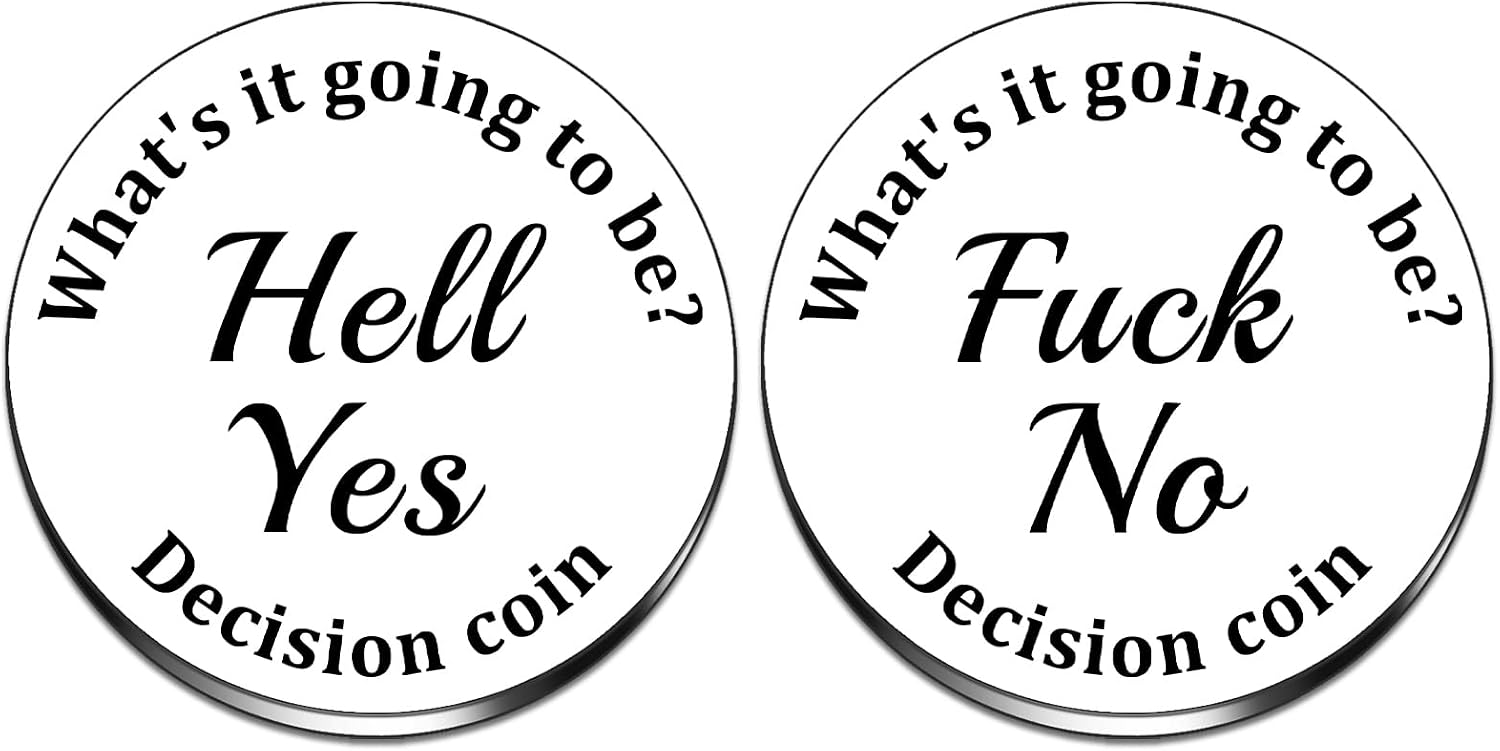 Ikacvb Gag Gifts Funny Adult Decision Coin Stocking Stuffers Keychain | Funny Gifts For Women Men Friends Novelty Decision Maker Stocking Stuffers White Elephant Gifts For Adults Christmas