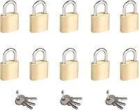 Vista 1 de 10Pack Small Locks with Same Keys, 3/4" (20mm) Wide Lock Body Solid Brass Padlocks Keyed Alike, Mini Padlocks for Suitcases/Luggage/Backpacks/Tool