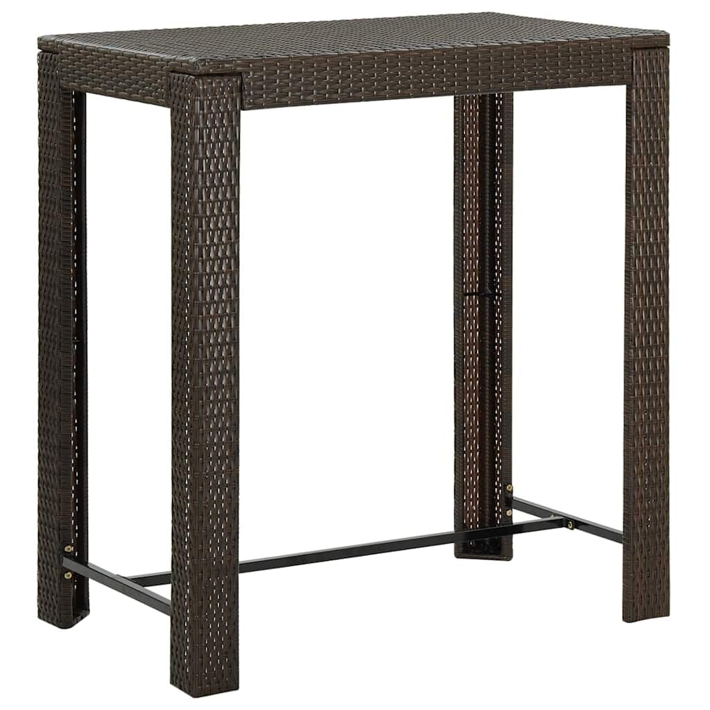 Stół ogrodowy, brązowy, 100 x 60,5 x 110,5 cm, polirattan, odporny na warunki atmosferyczne, do użytku na zewnątrz, na taras, do ogrodu, na balkon i kemping