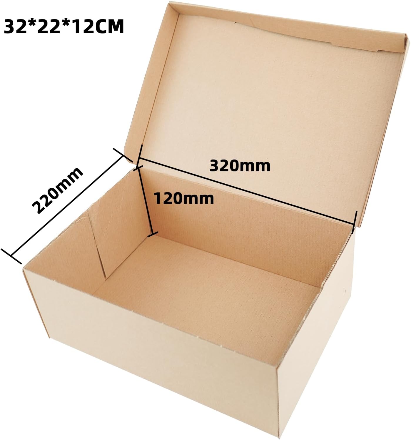 STRBOXONG Cardboard Shoe Boxes with Lid, 12.6x8.66x4.7, Multi-Purpose Storage Box for Home Office Organization Containers, Foldable Cardboard Carton, Gift Parcel (Pack of 10)