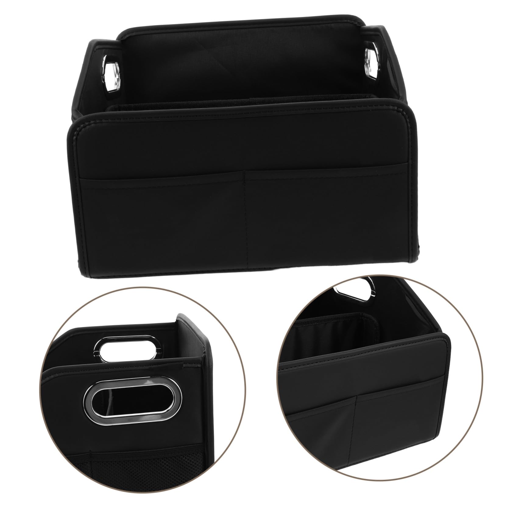 Amosfun Caja De Almacenamiento Para Coche Organizador De Maletero De Poliuretano Organizador De Comestibles Para Coche Portaequipajes Para Maletero Resistente