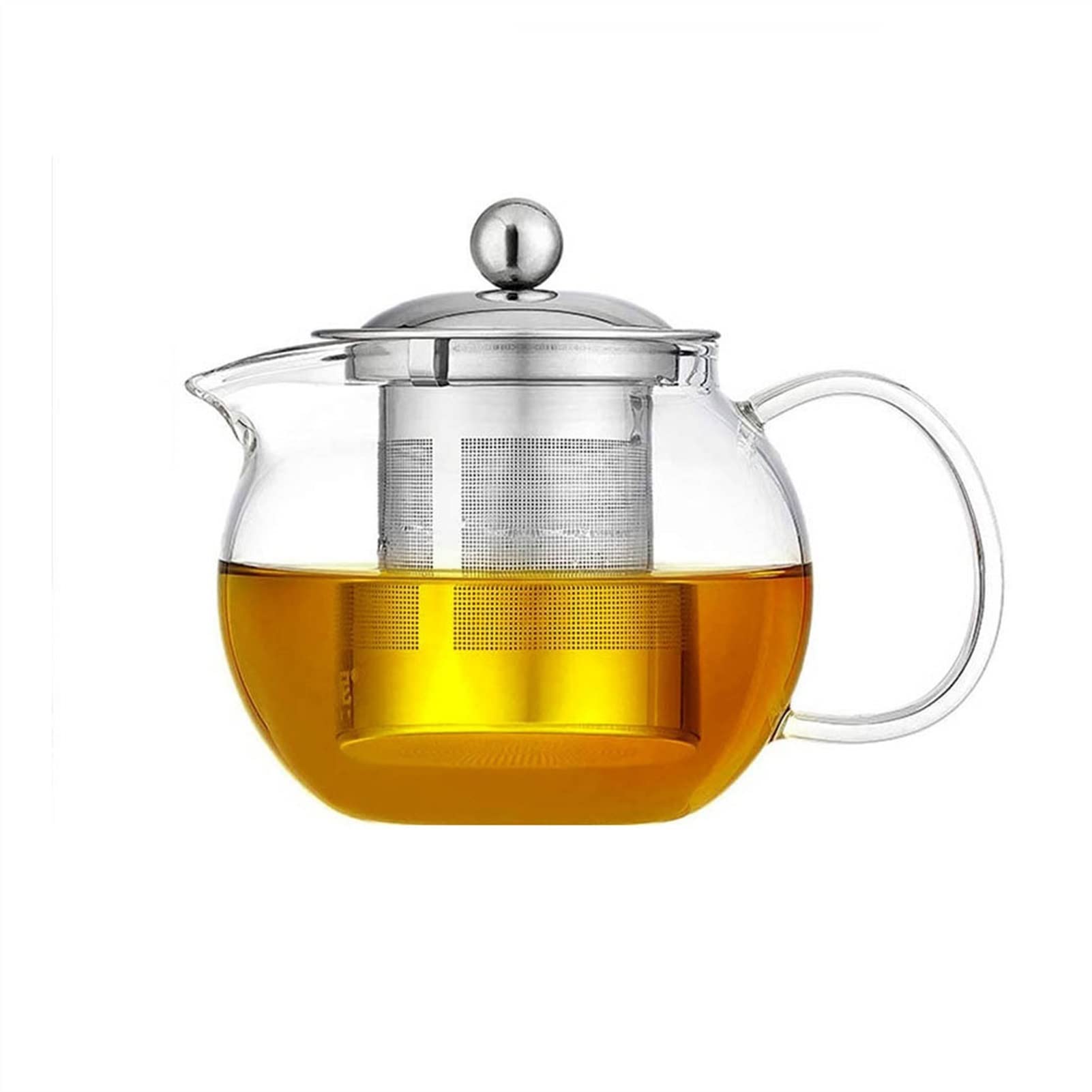 Czajnik Przezroczysty borokrzemowy szklany czajnik z wyjmowanym 304 filtrem ze stali nierdzewnej luźny czajnik liściowy Czajnik (Size : 650ML)
