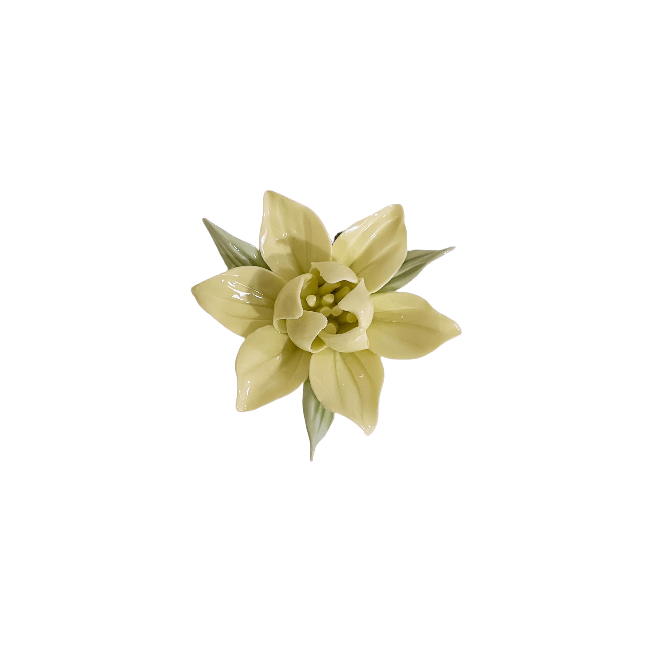 AMERRY Ceramic Flower Wall Art Décor, Artificial Flower Wall Sculpture，Handcrafted 3D Hanging Porcelain Flowers for Home，Hallway，Living Room (Magnolia