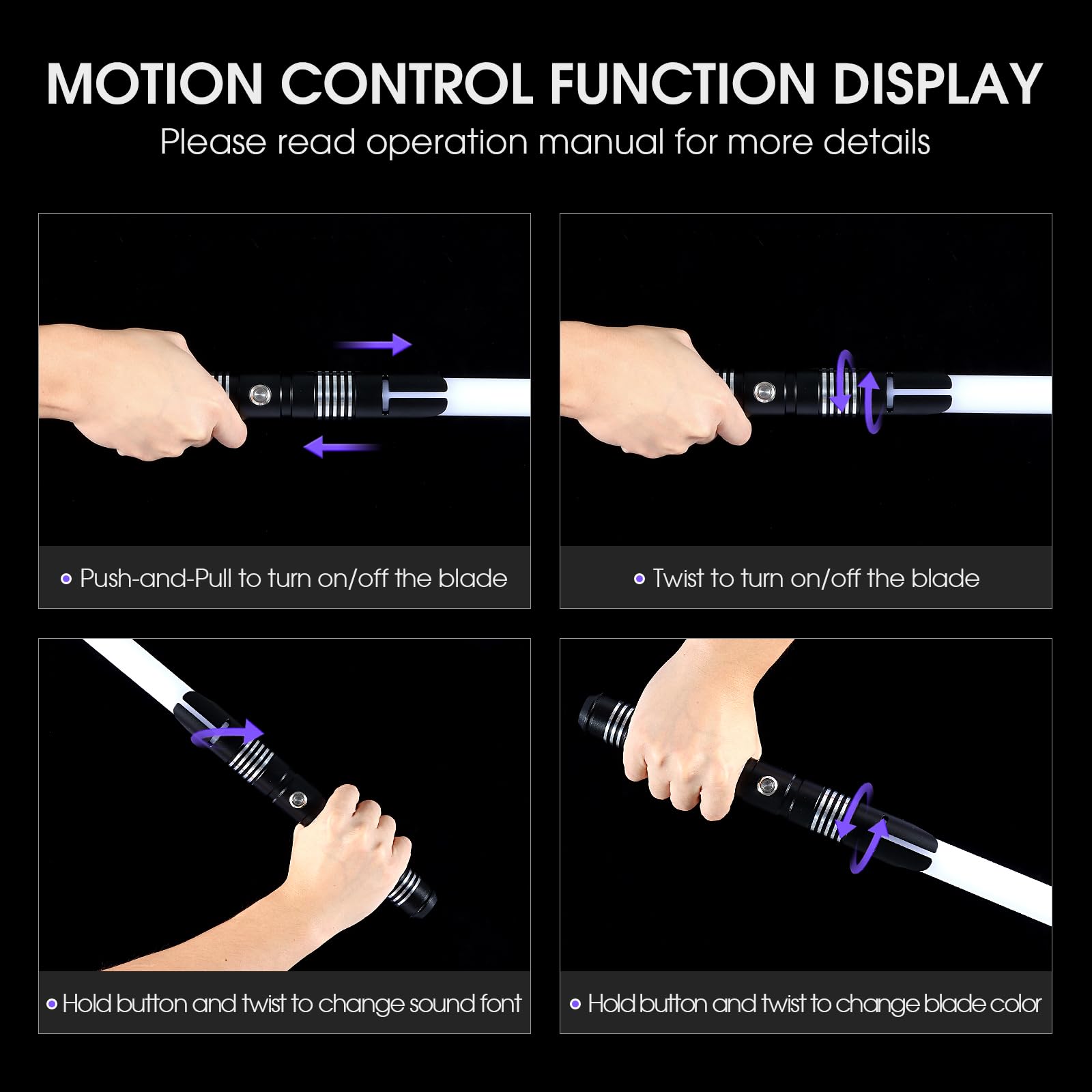 AthlChamp Heavy Dueling Lightsaber for Adults Dueling Light Saber with Heavy Duty Metal Hilt & Thick Blade & 16 Sound Effects & 12 RGB Colors - Image 3