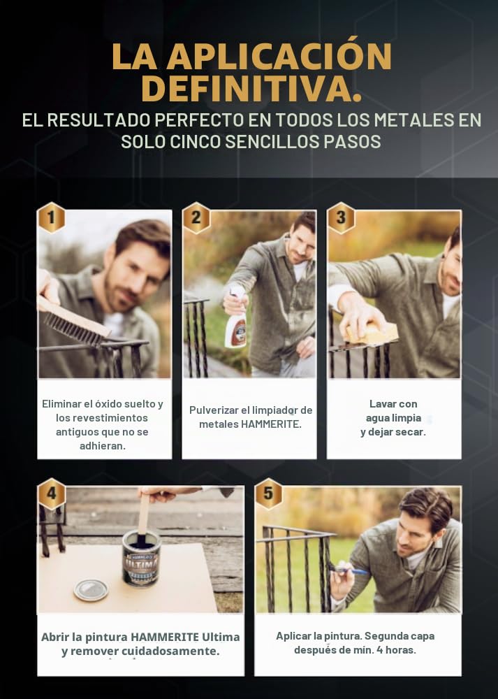Hammerite Ultima Mate Barniz protector metálico gris tráfico RAL7042 750 ml
