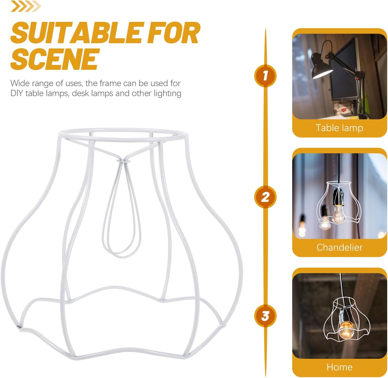 LIFKOME Iron Lampshade Frame - DIY Vintage Style Table and Chandelier Lamp Holder for Home Cafe and Office Decor