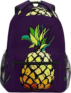 Mnrsuu Yellow Pineapple Tropical Fruit School Backpack for Girls Boys Kids School Bags Rucksack Cute Bookbags Daypack Lightweight Travel Laptop Bag Toddler Shoulder Bag
