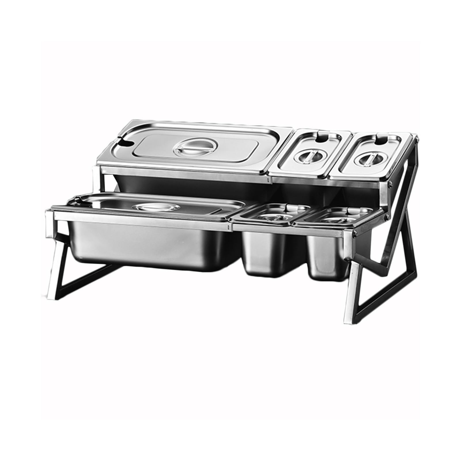 MYUYEE Stainless Steel Spice Rack With Retractable Lid 6 Compartment Kitchen For Countertop Storage Space Saving Spice Holder Ideal For Home Cooking & Kitchen Nization