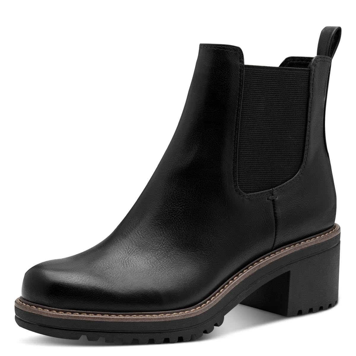 MARCO TOZZI Damen Chelsea Boots mit Blockabsatz Vegan