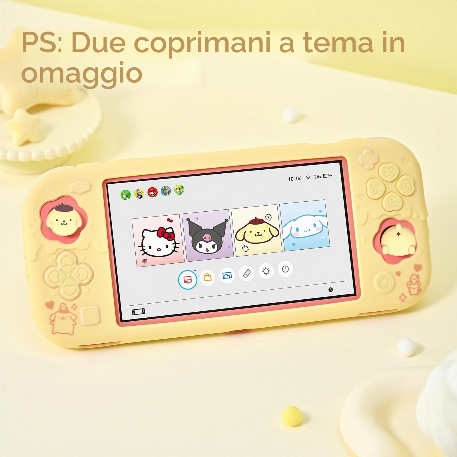 Kuitmor Custodia Protettiva per Switch Lite, Kawaii Switch Cover Case, Guscio Protettivo in Silicone Morbido Antigraffio per Switch Lite 2019 con 2 Cuscinetti Joystick - BDG