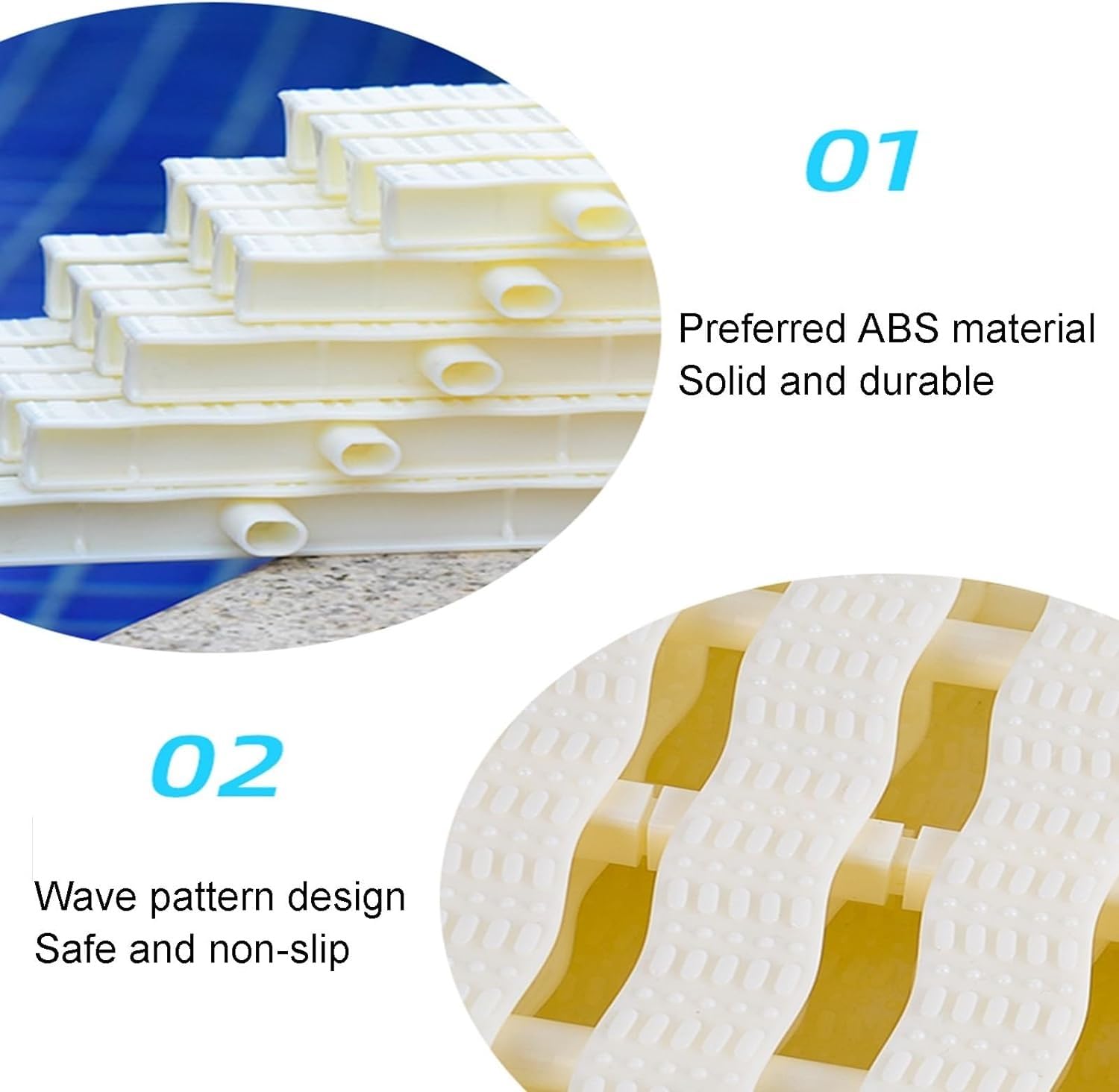 Griglie di drenaggio per Piscina, Griglie di drenaggio per Piscina Beige, Larghezza 18-40 cm, griglia di Scarico in plastica ABS, Copertura per griglia di Troppo Pieno, Confezione da 1/2/4/6