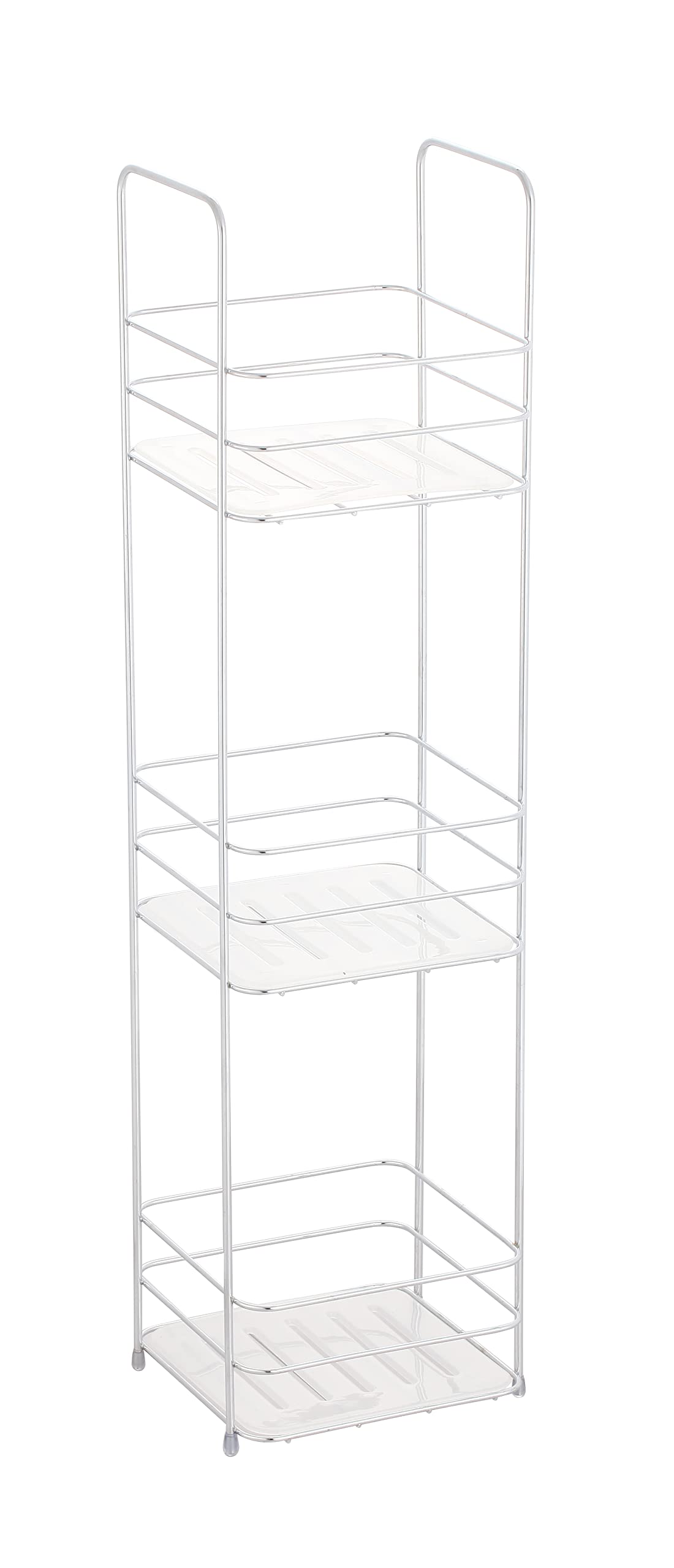 HERSIG - Estanteria Baño | Estantería Pequeña Blanca con 3 Baldas - 16,5 x 15,5 x 63 cm