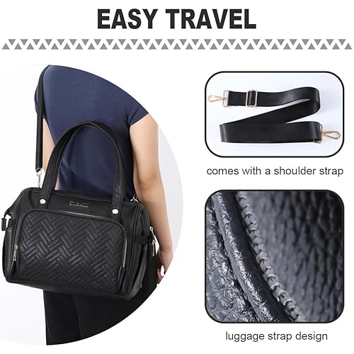 Miniatura 3 de Bolsa de pañales, con bolsa de 12 bolsillos para mamá, bolsas grandes de cuero de 16 pulgadas para bebé, prácticas para llevar pañales, toallitas