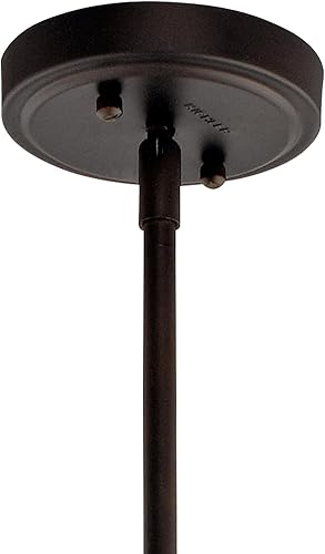 Miniatura 4 de Kichler Everly - Colgante de campana de 19.75 pulgadas, 1 luz de cristal transparente, bronce antiguo