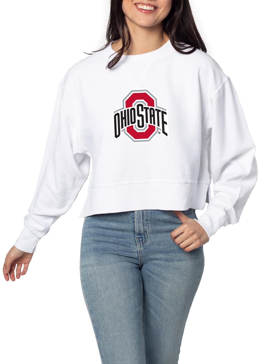chicka-d NCAA womens Corded Boxy Pullover