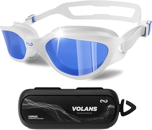 COPOZZ Gafas de natación para mujer, gafas de natación antivaho sin fugas, protección UV para mujeres adultas