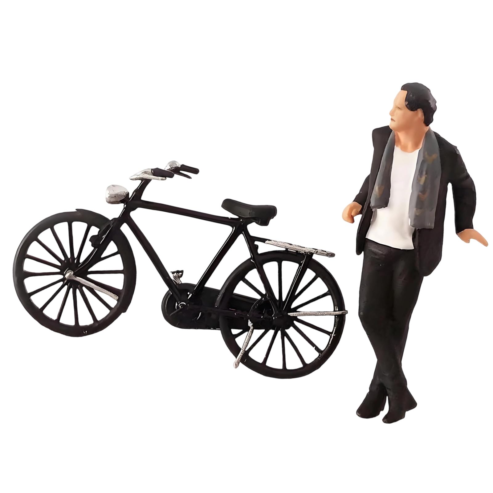 FGDTREE Gentleman Bike Figures Model 1: 64 Hand Painted Miniature Figure for Miniature Scenes Dioramas Props, Layout Decors Set Figure for Scenes Dioramas Props