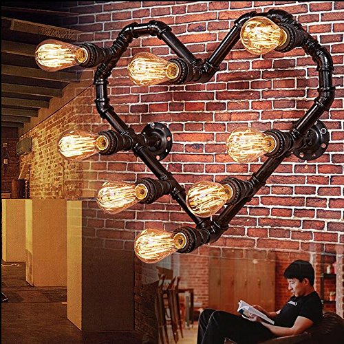 TWTCC Wall Sconce 8-Lights Vintage Industrial Love Shape Wall Lamp Retro Steampunk Iron Metal E27 Edison Wall Light Bar Restaurant Kitchen Loft Decoration Wall Sconce Waterproof steampunk buy now online TWTCC Wall Sconce 8-Lights Vintage Industrial Love Shape Wall Lamp Retro Steampunk Iron Metal E27 Edison Wall Light Bar Restaurant Kitchen Loft Decoration Wall Sconce Waterproof steampunk buy now online
