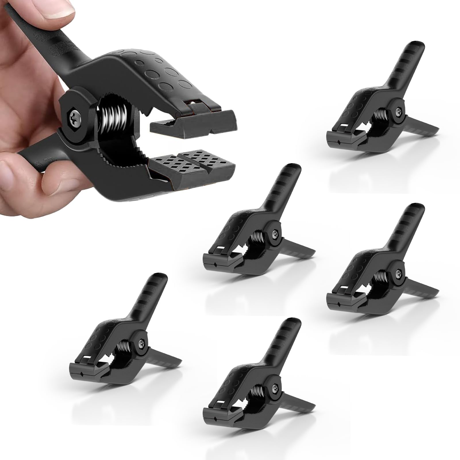 Fatazoii 6Pcs Nylon Spring Clamps,4.5in Heavy Duty Plastic Backdrop Clips