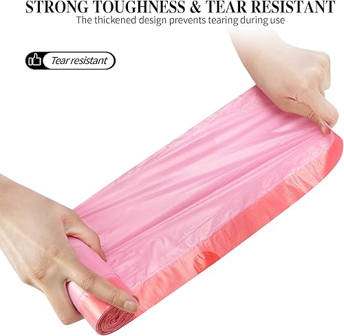 Miniatura 3 de 6 rollos de bolsas de basura pequeñas con cordón, bolsas de basura pequeñas con cordón grueso de 4 galones para cocina, baño, dormitorio, hogar,