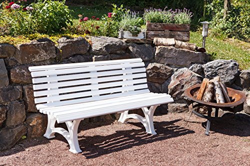 Blome Gartenbank Helgoland, Weiß, 150 x 67 x 80 cm - 2