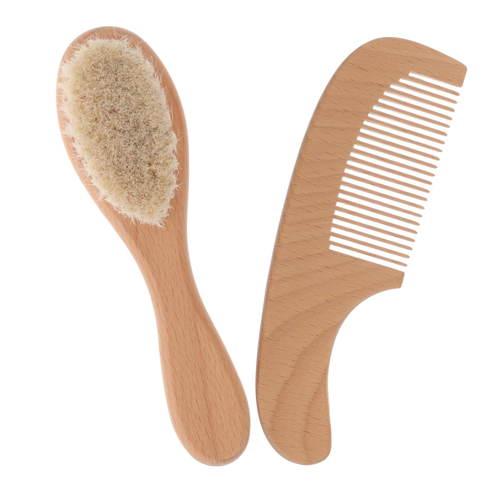 Toyvian Baby Hair Brush Set Newborn Gentle Scalp Brush Wood Handle Bath Brush Soft Bristle Baby Wash Brush for Hair Comb