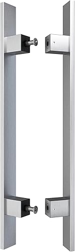 Miniatura 5 de BARNSMITH Tirador de puerta de granero de 18 pulgadas, manija cuadrada de acero inoxidable de grado 304 de alta resistencia, manija de puerta de