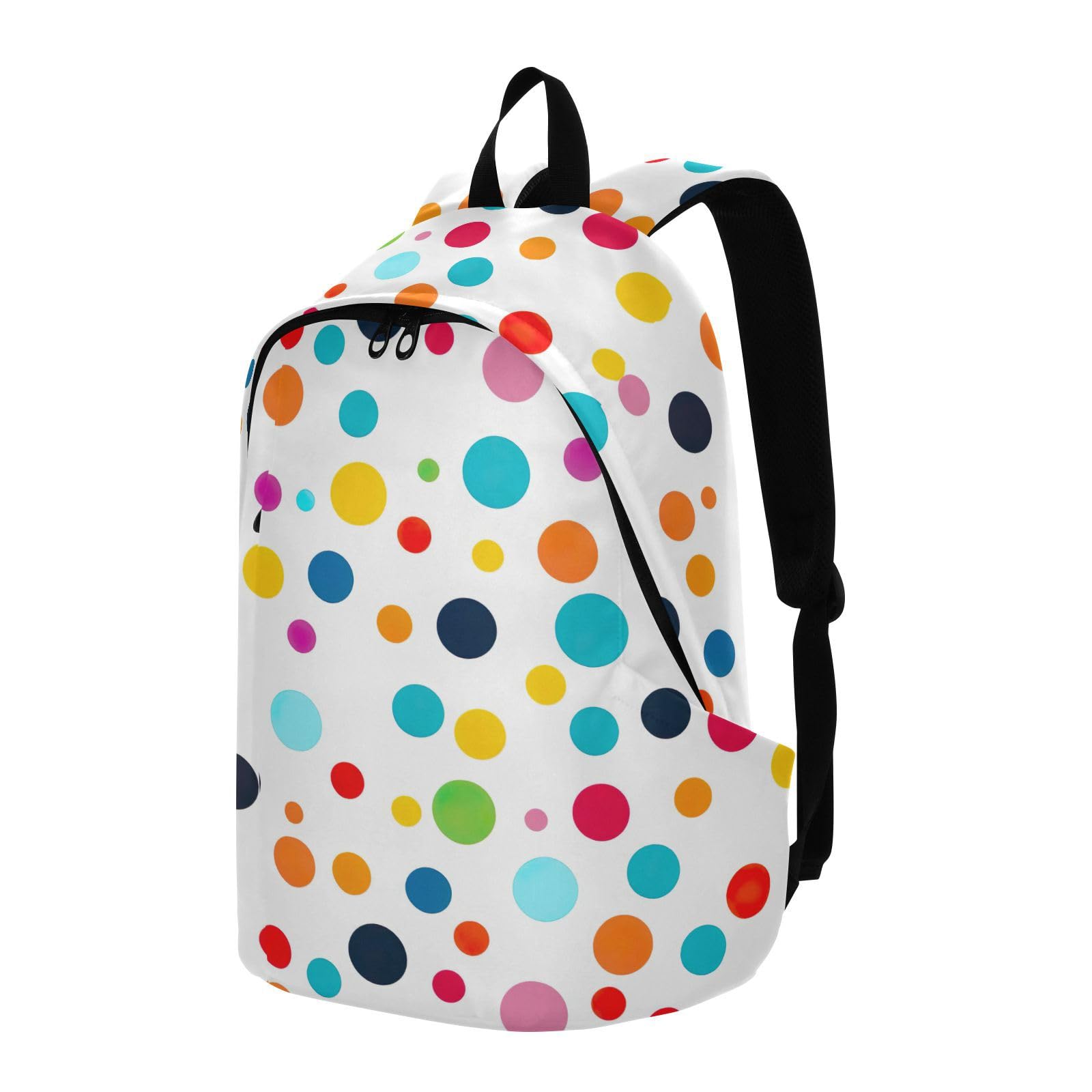 MCHIVER Travel Backpack Dot Colorful Funny Casual Daypack Backpacks Lightweight Carry on Bag Water Resistant Hiking Backpack for Women Men