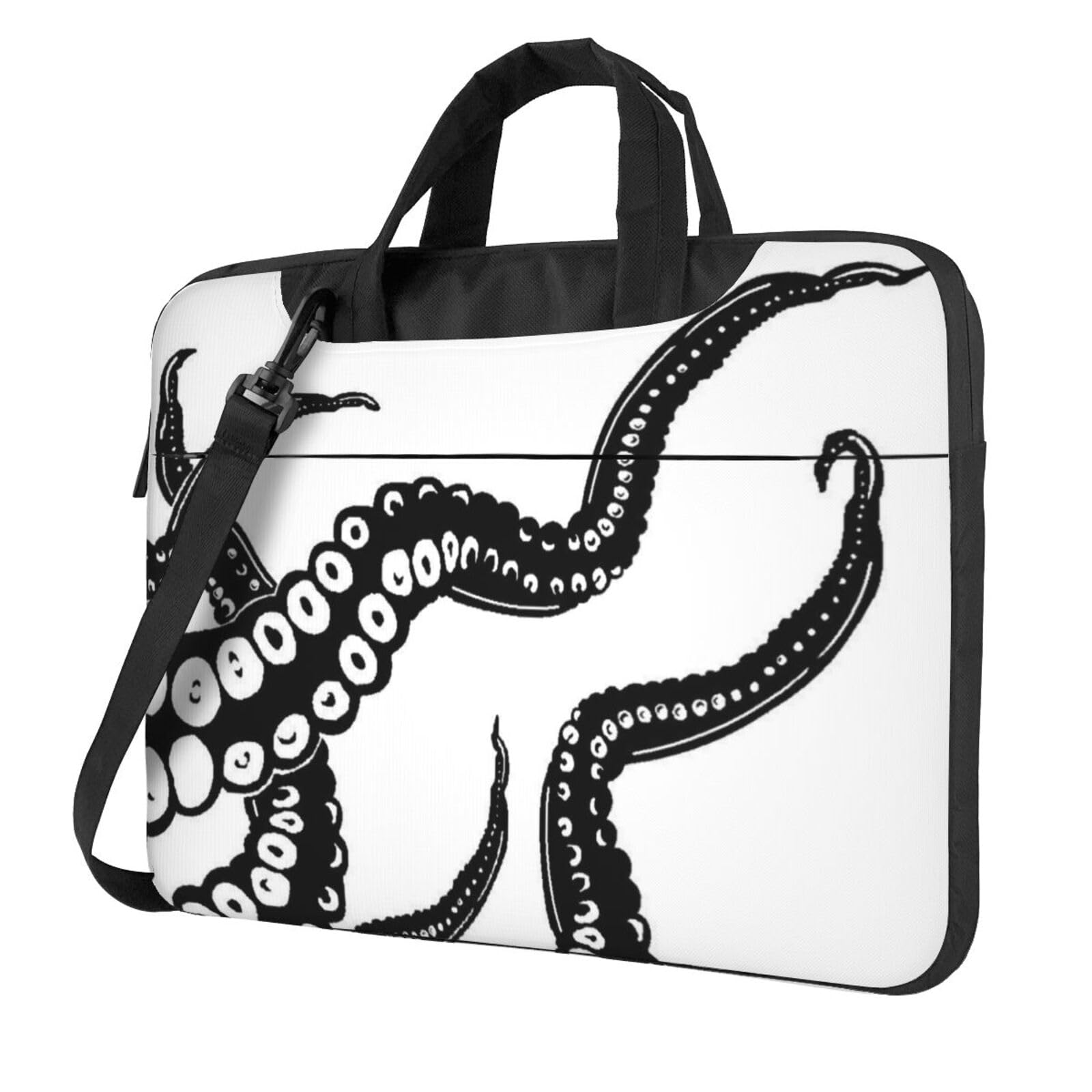 Sac d'ordinateur portable 13 pouces noir imprimé pieuvre pour le bureau - 8