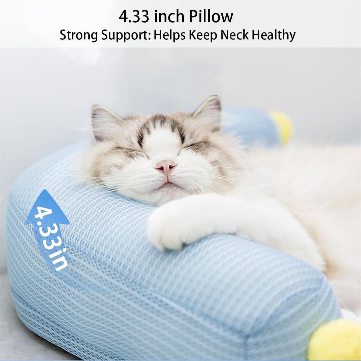 Cama refrescante para mascotas y alfombrilla para mascotas, 21 x 15 pulgadas, comodidad de verano con almohada suave en forma de L o gatitos y gatos para perros y gatos, manta de refrigeración