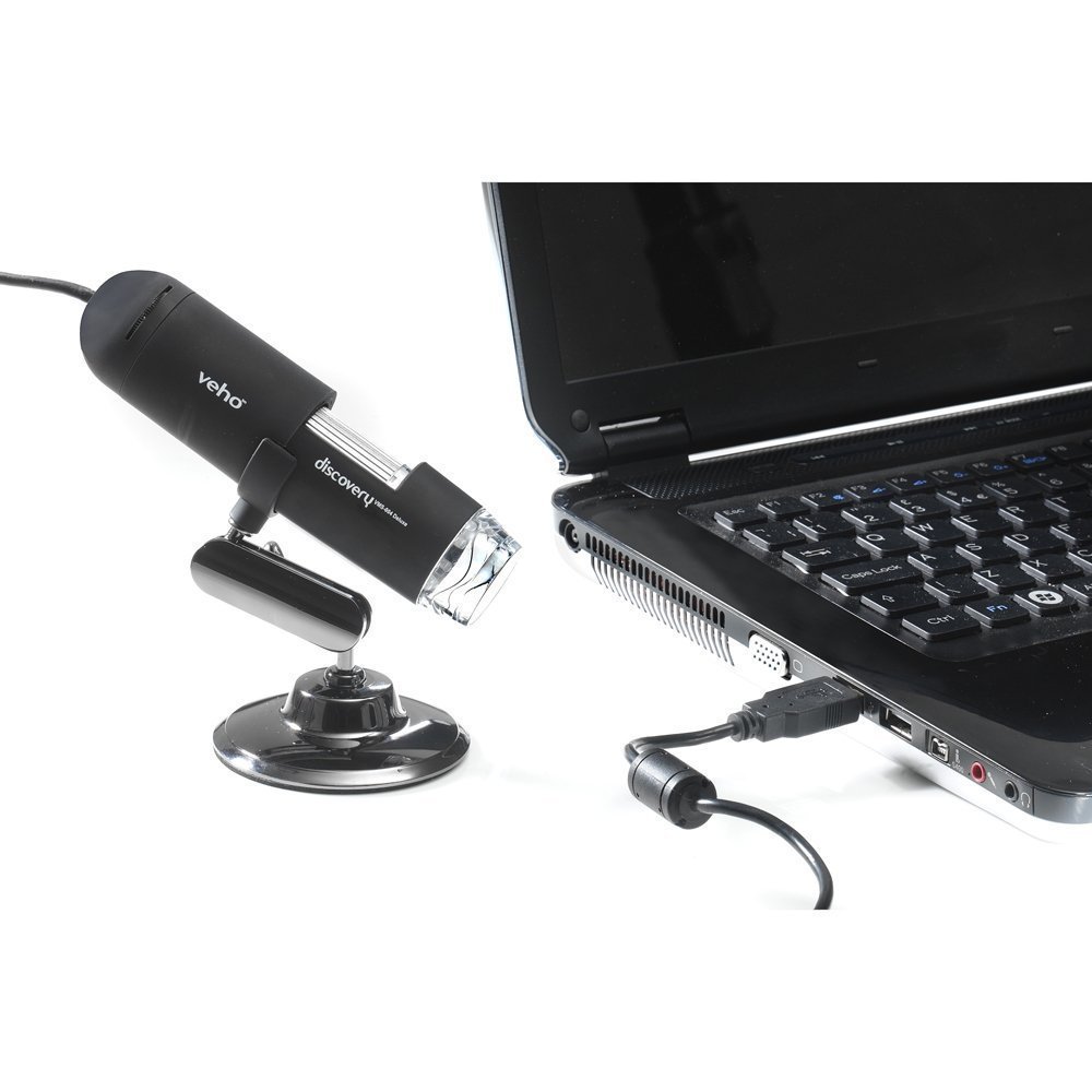 Veho Microscopio USB con Ingrandimento Fino a 400x, 2 Mpixel, Nero