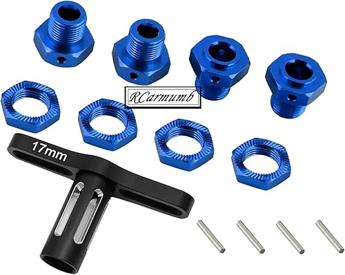 Miniatura 8 de Tuercas de rueda de aluminio de 0.669 in, bujes hexagonales de rueda y llave de rueda para Arrma 110 Kraton 4X4 4S V2 BLX, Outcast 4X4 4S V2 BLX,