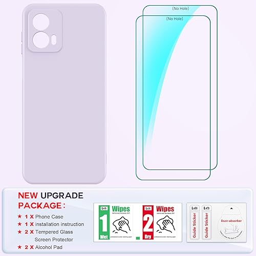 Miniatura 8 de LeYi Funda para Motorola Moto G 5G 2023 (XT 2313) 2 protectores de pantalla de vidrio templado, funda de silicona suave con forro de microfibra,