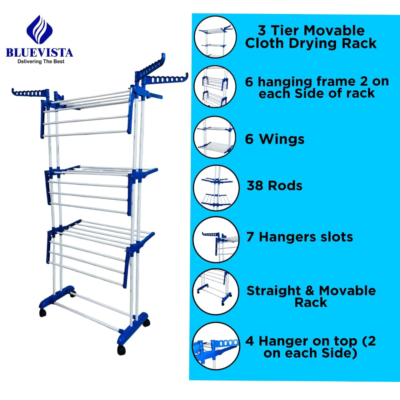 Royal White Double Pole Supported Cloth Drying Stand with Wheels | White | Cloth Dryer Stand Foldable for Balcony (3 Layer) offers donot miss 3 Royal White Double Pole Supported Cloth Drying Stand with Wheels | White | Cloth Dryer Stand Foldable for Balcony (3 Layer) offers donot miss