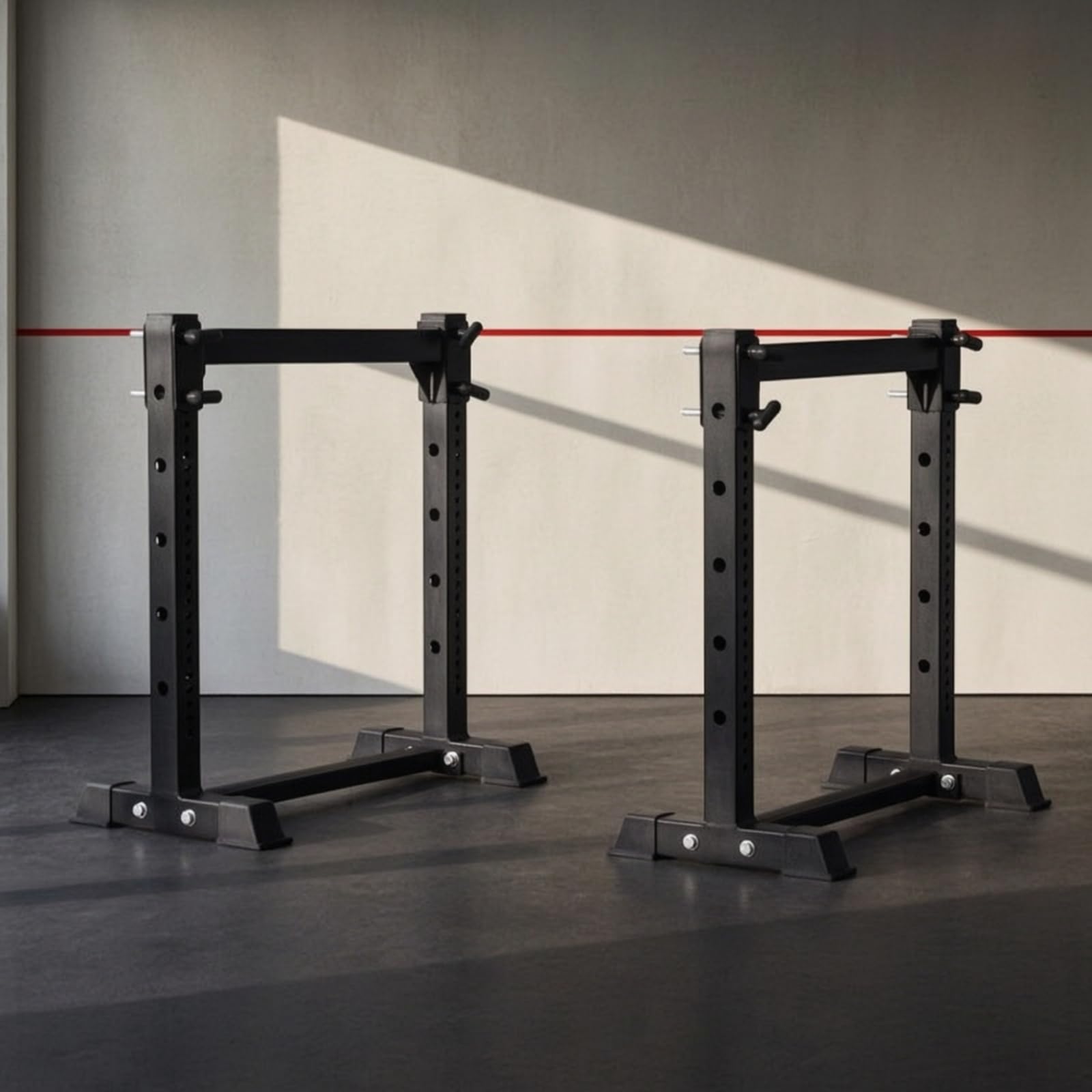Gewichtheber-sicherheitsstange Bankdrückständer Trainingsstütze Langhantelablage aus Metall mit Solide Verarbeiteter Basis Und Verschiedenen Einstellmöglichkeiten für Training Fitnesscenter