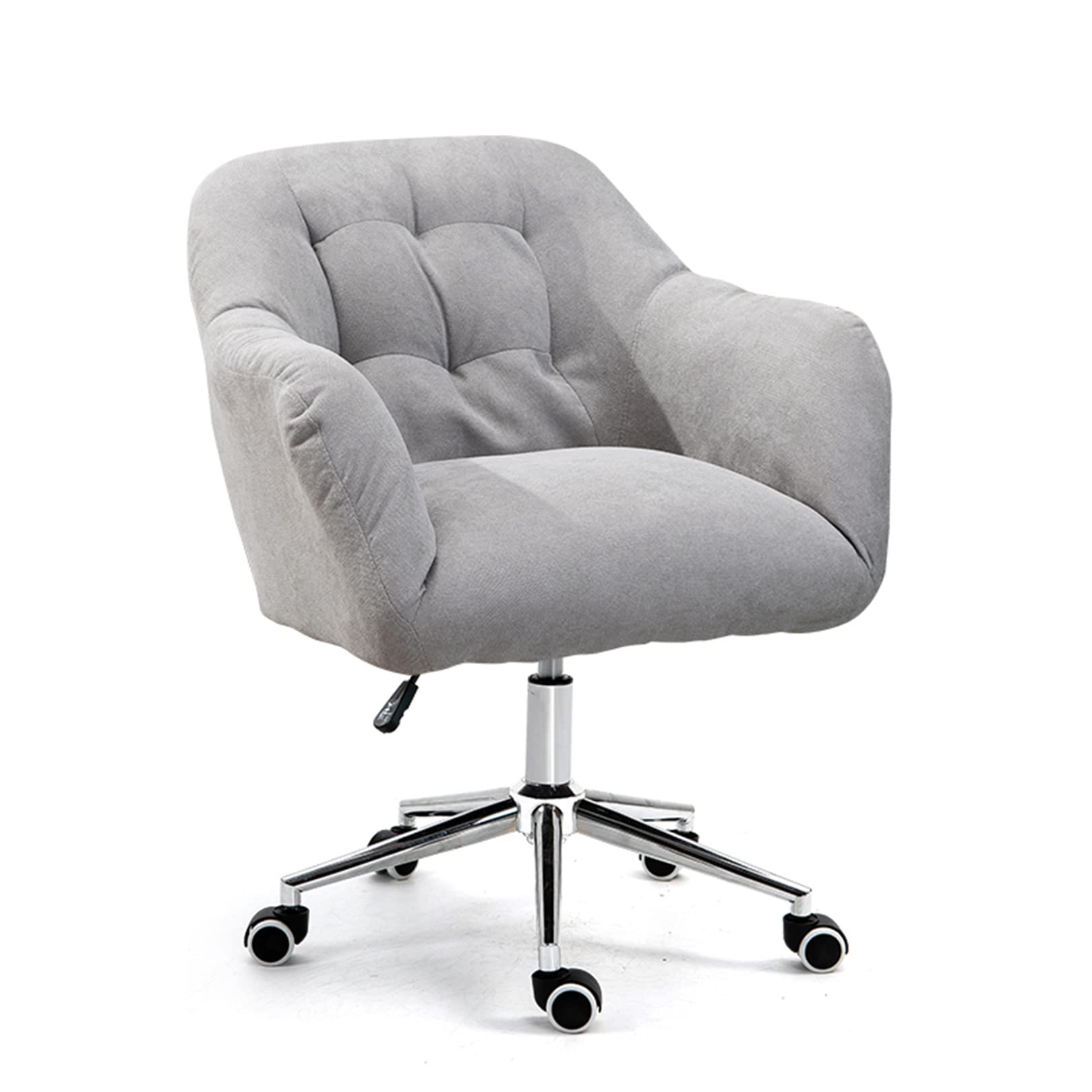 Chaise de bureau en velours réglable et pivotante à roulettes