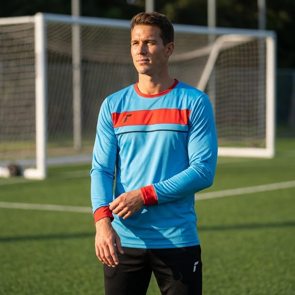 Reusch Match Longsleeve Padded Goalkeeper Jersey | Moisture-Wicking Goalie Shirt with Elbow Pads|Slim Fit Adult Training Top