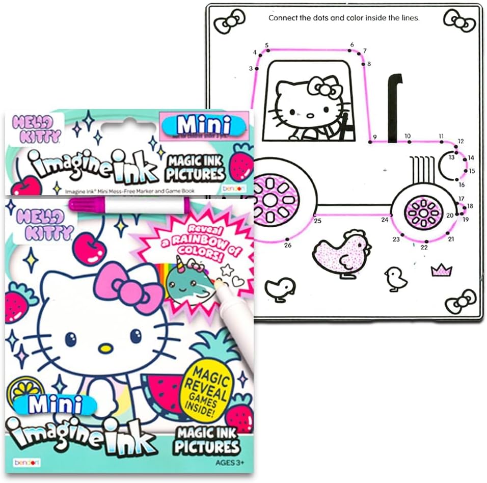 Sanrio Hello Kitty Imagine Ink Party Favor Set- 12 Pack No-Mess Magic Ink Coloring Books with Stickers and More | Hello Kitty Party Favors