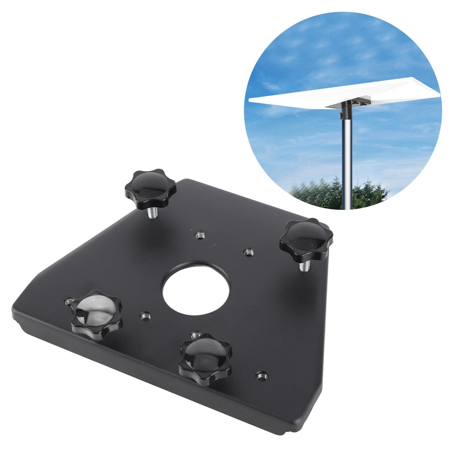 Socobeta Adaptateur de Montage sur Poteau Satellite Noir Réglable pour Antenne Parabolique Standard Gen 3, Installation Facile, Utilisation Sûre, Conception Durable 7,1 X 5,6 Pouces